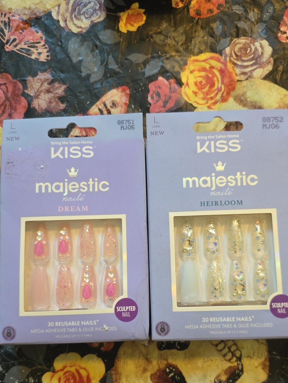 2 pk -Majestic press-on nails